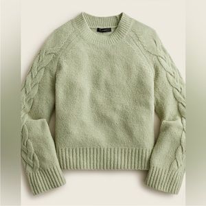 J. Crew | Cashmere Bouclé Cable-sleeve Sweater